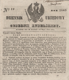 Dziennik Urzędowy Guberni Lubelskiey 1845, Nr 19