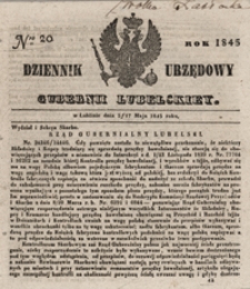 Dziennik Urzędowy Guberni Lubelskiey 1845, Nr 20 + dodatek
