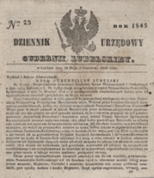 Dziennik Urzędowy Guberni Lubelskiey 1845, Nr 23 + dodatek