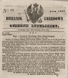 Dziennik Urzędowy Guberni Lubelskiey 1845, Nr 25 + dodatek I + dodatek II