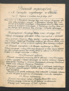 Dziennik Rozporządzeń c. i k. Zarządu Wojskowego w Polsce 1915-02-19, Cz. 1
