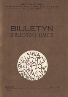 Biuletyn Biblioteki UMCS. R. 24 (1976) nr 3