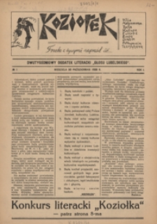 Koziołek : dwutygodniowy dodatek literacki do Głosu Lubelskiego R. 1, Nr 1 (30 paźdz. 1938)
