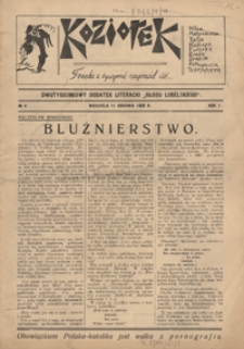 Koziołek : dwutygodniowy dodatek literacki do Głosu Lubelskiego R. 1, Nr 4 (11 grudz. 1938)