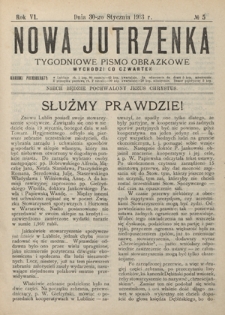 Nowa Jutrzenka : tygodniowe pismo obrazkowe R. 6, Nr 5 (30 stycznia 1913)