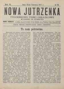 Nowa Jutrzenka : tygodniowe pismo obrazkowe R. 6, Nr 24 (12 czerwca 1913)