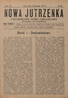 Nowa Jutrzenka : tygodniowe pismo obrazkowe R. 6, Nr 45 (6 listopada 1913)