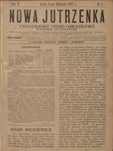 Nowa Jutrzenka : tygodniowe pismo obrazkowe R. 10, Nr 2 (11 stycznia 1917)