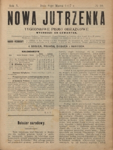 Nowa Jutrzenka : tygodniowe pismo obrazkowe R. 10, Nr 10 (8 marca 1917)