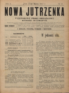 Nowa Jutrzenka : tygodniowe pismo obrazkowe R. 10, Nr 11 (15 marca 1917)