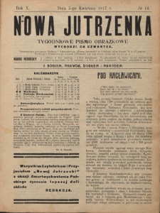 Nowa Jutrzenka : tygodniowe pismo obrazkowe R. 10, Nr 14 (5 kwietnia 1917)