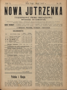 Nowa Jutrzenka : tygodniowe pismo obrazkowe R. 10, Nr 18 (3 maja 1917)