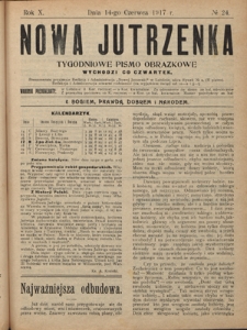 Nowa Jutrzenka : tygodniowe pismo obrazkowe R. 10, Nr 24 (14 czerwca 1917)