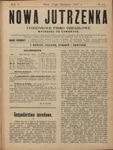 Nowa Jutrzenka : tygodniowe pismo obrazkowe R. 10, Nr 34 (23 sierpnia 1917)