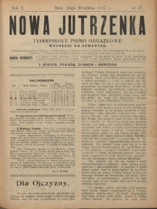 Nowa Jutrzenka : tygodniowe pismo obrazkowe R. 10, Nr 37 (13 września 1917)