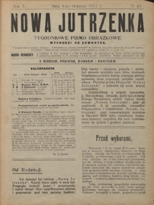 Nowa Jutrzenka : tygodniowe pismo obrazkowe R. 10, Nr 49 (6 grudnia 1917)