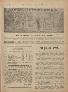 Nowa Jutrzenka : tygodniowe pismo obrazkowe R. 11, Nr 6 (7 lutego 1918)