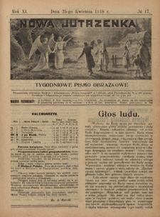 Nowa Jutrzenka : tygodniowe pismo obrazkowe R. 11, Nr 17 (25 kwietnia 1918)