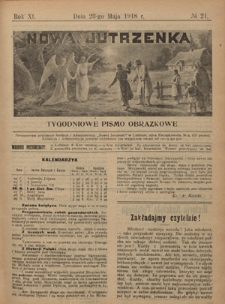 Nowa Jutrzenka : tygodniowe pismo obrazkowe R. 11, Nr 21 (23 maja 1918)