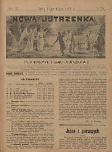 Nowa Jutrzenka : tygodniowe pismo obrazkowe R. 11, Nr 28 (11 lipca 1918)