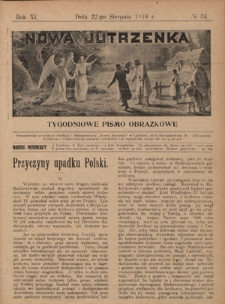 Nowa Jutrzenka : tygodniowe pismo obrazkowe R. 11, Nr 34 (22 sierpnia 1918)