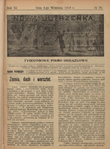 Nowa Jutrzenka : tygodniowe pismo obrazkowe R. 11, Nr 36 (4 września 1918)