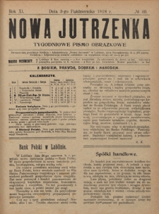 Nowa Jutrzenka : tygodniowe pismo obrazkowe R. 11, Nr 40 (3 października 1918)