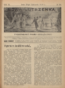 Nowa Jutrzenka : tygodniowe pismo obrazkowe R. 11, Nr 48 (28 listopada 1918)