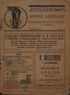 Jednodniówka "Kupiec Lubelski" Stowarzyszenia Kupców Polskich w Lublinie (Paźdz. 1945)