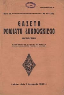 Gazeta Powiatu Łukowskiego R. 3, 1930 Nr 10 (28)