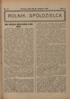 Rolnik - Spółdzielca. R. 2, nr 17 (23 sierpnia 1925)