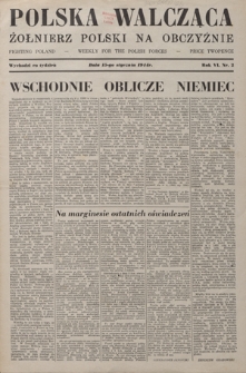 Polska Walcząca - Żołnierz Polski na Obczyźnie = Fighting Poland : weekly for the Polish Forces. R. 6, nr 2 (15 stycznia 1944)