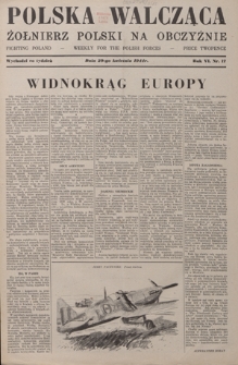 Polska Walcząca - Żołnierz Polski na Obczyźnie = Fighting Poland : weekly for the Polish Forces. R. 6, nr 17 (29 kwietnia 1944)