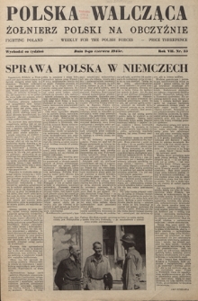 Polska Walcząca - Żołnierz Polski na Obczyźnie = Fighting Poland : weekly for the Polish Forces. R. 7, nr 23 (9 czerwca 1945)