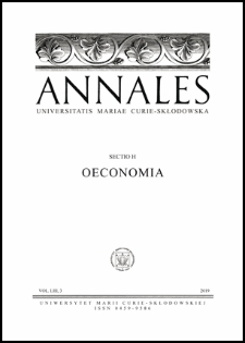 Annales Universitatis Mariae Curie-Skłodowska. Sectio H, Oeconomia. Vol. 53 (2019), 3 - Spis treści