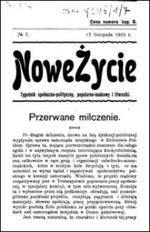 Nowe Życie : tygodnik społeczno-polityczny, popularno-naukowy i literacki R. 1, nr 8 (24 list. 1910)