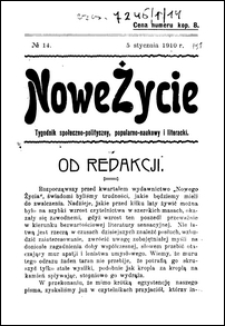 Nowe Życie : tygodnik społeczno-polityczny, popularno-naukowy i literacki R.1, T. 2 nr 14 [5 stycz. 1910]