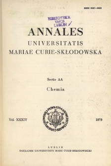 Annales Universitatis Mariae Curie-Skłodowska. Sectio AA, Chemia - Vol. 34 (1979) - Spi streści