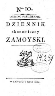 Dziennik Ekonomiczny Zamojski 1803 Nr 10