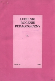 Lubelski Rocznik Pedagogiczny T. 9 (1981)