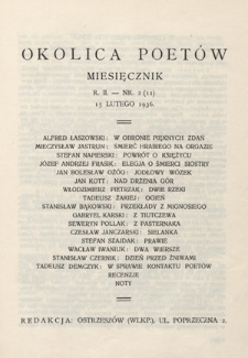 Okolica Poetów : miesięcznik R. 2, Nr 2=11 (15 lutego 1936)