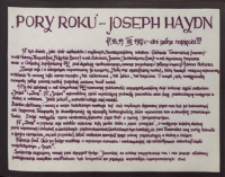 "Pory roku" - Joseph Haydn, 17, 18, 19 XII 1982 r. - dni pełne napięcia???