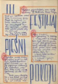 III Festiwal Pieśni Pokoju, [9.05.1971 r.]