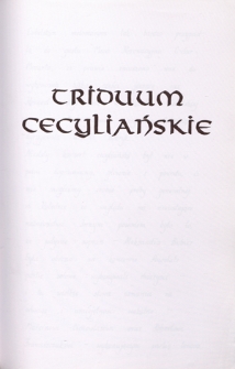 Triduum Cecyliańskie : [koncert w Katedrze Lubelskiej, listopad 1997]