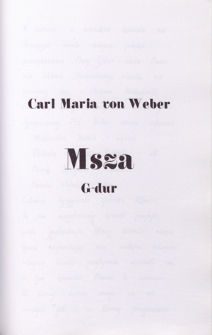 Carl Maria von Weber - Msza C-dur, [16.06.1998 r.]