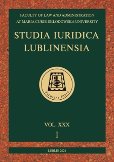 Studia Iuridica Lublinensia. - Vol. 30, 1 (2021) - Spis treści