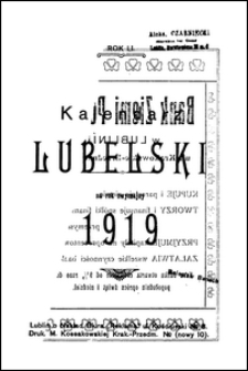 Kalendarz Lubelski Na Rok Zwyczajny 1919, R. 51