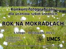 Plakat konkursu fotograficznego w ramach Dnia Mokradeł 2021