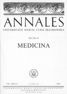 Annales Universitatis Mariae Curie-Skłodowska. Sectio D, Medicina. Vol. 58/2 (2003) - Spis treści
