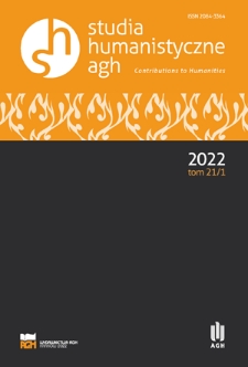Studia Humanistyczne AGH = Contributions to Humanities AGH. Vol. 21,1 (2022)